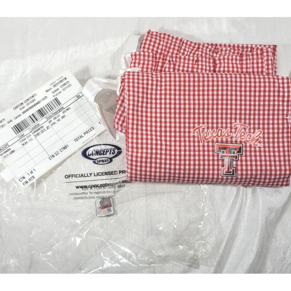 Concepts Sport Women's Texas Tech Red Gingham Lounge Pants - Medium
